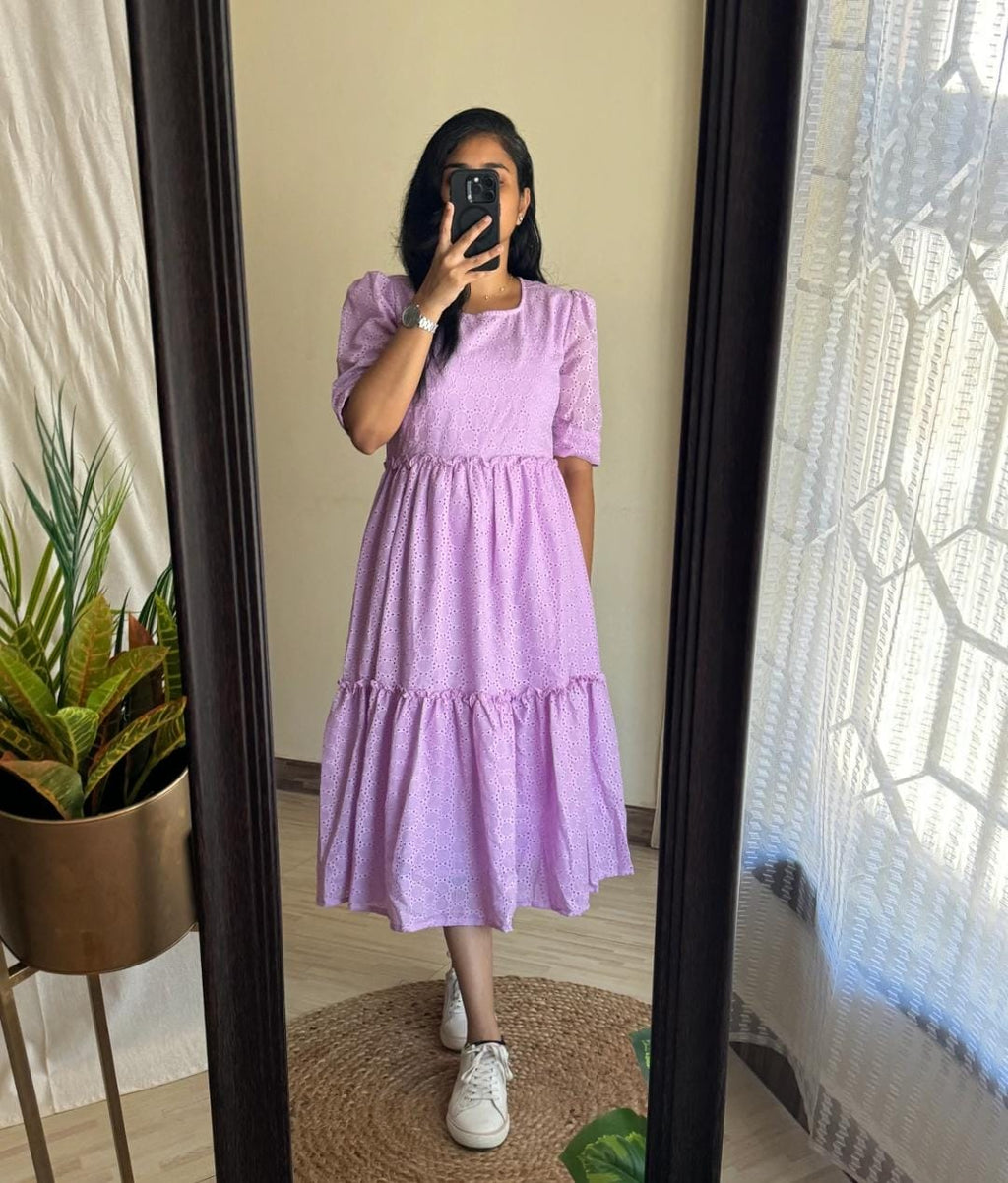 Premium Embroidered Middi Dress