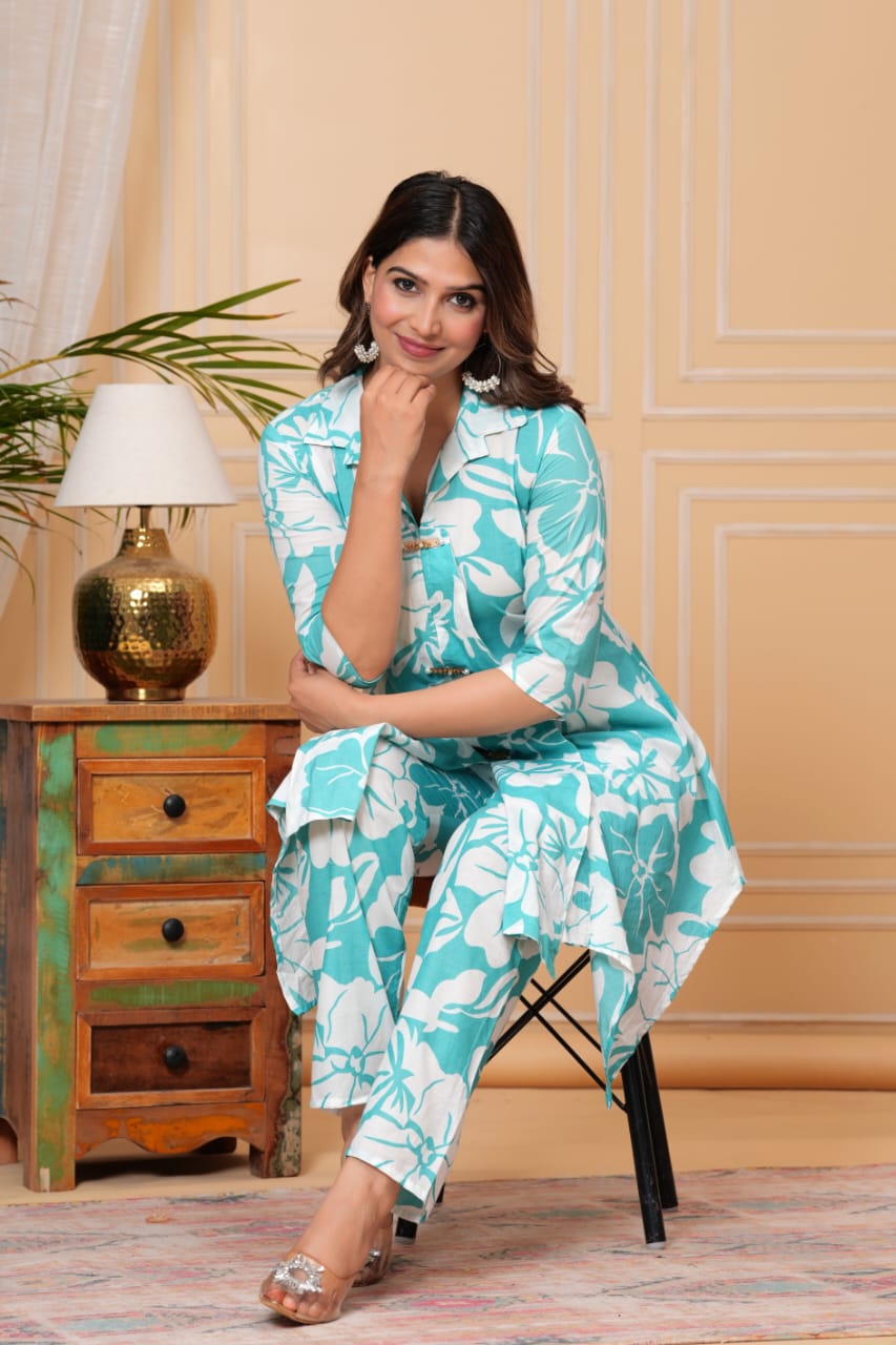 Elegant Floral Printed Co-ord Set