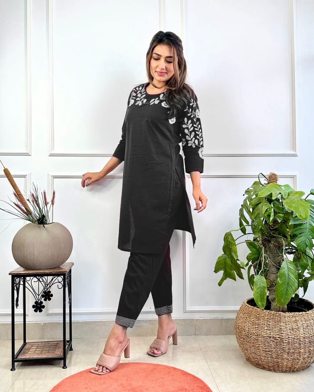 Elegant Black Embroidered Co-ord Set