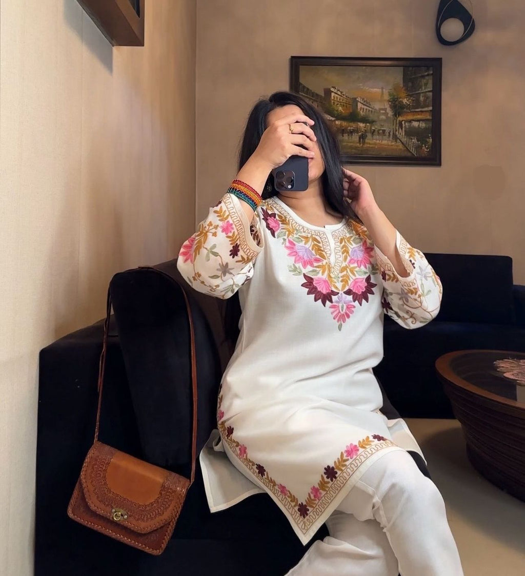 Premium White Embroidered Co-ord Set