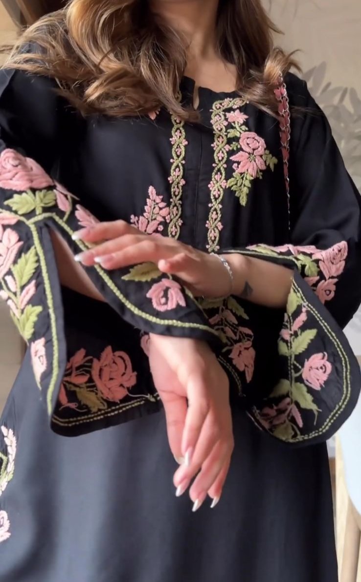 Premium Black Embroidered Co-ord Set