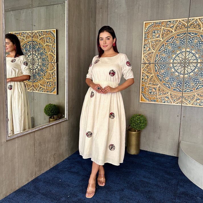 Beautiful Cream Midi Dress