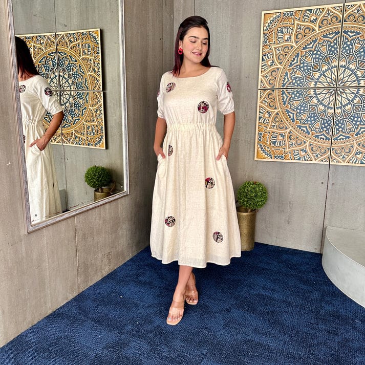 Beautiful Cream Midi Dress