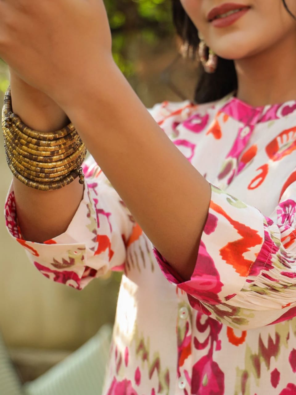 Designer Cream Printed Co-ord Set