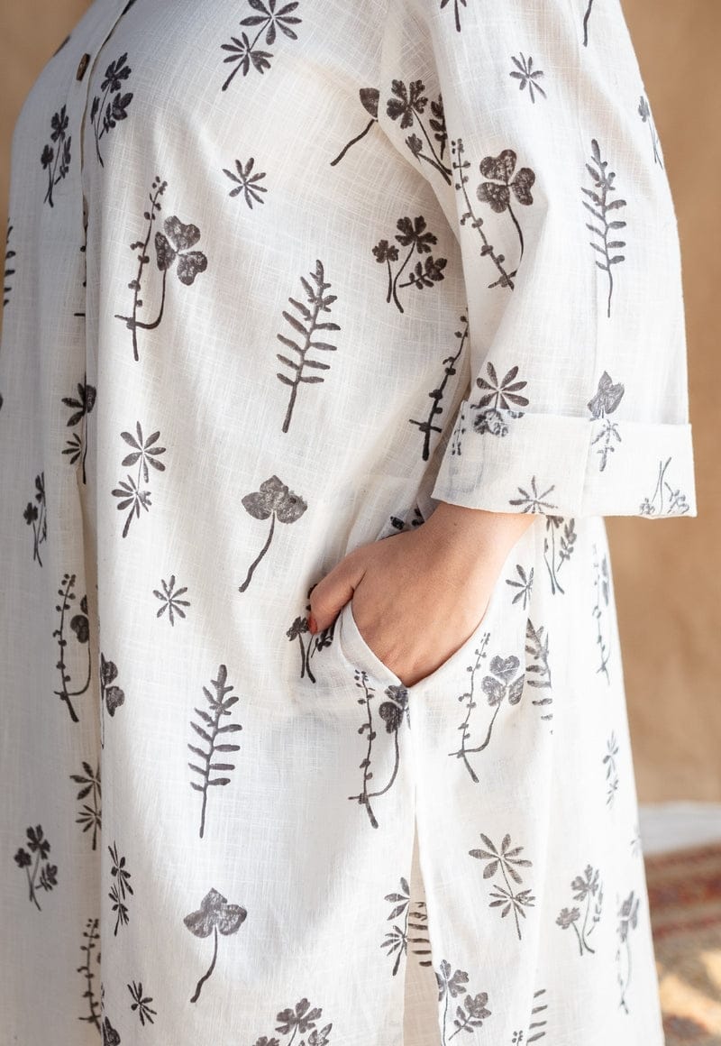 Elegant White Floral Printed Co-ord Set