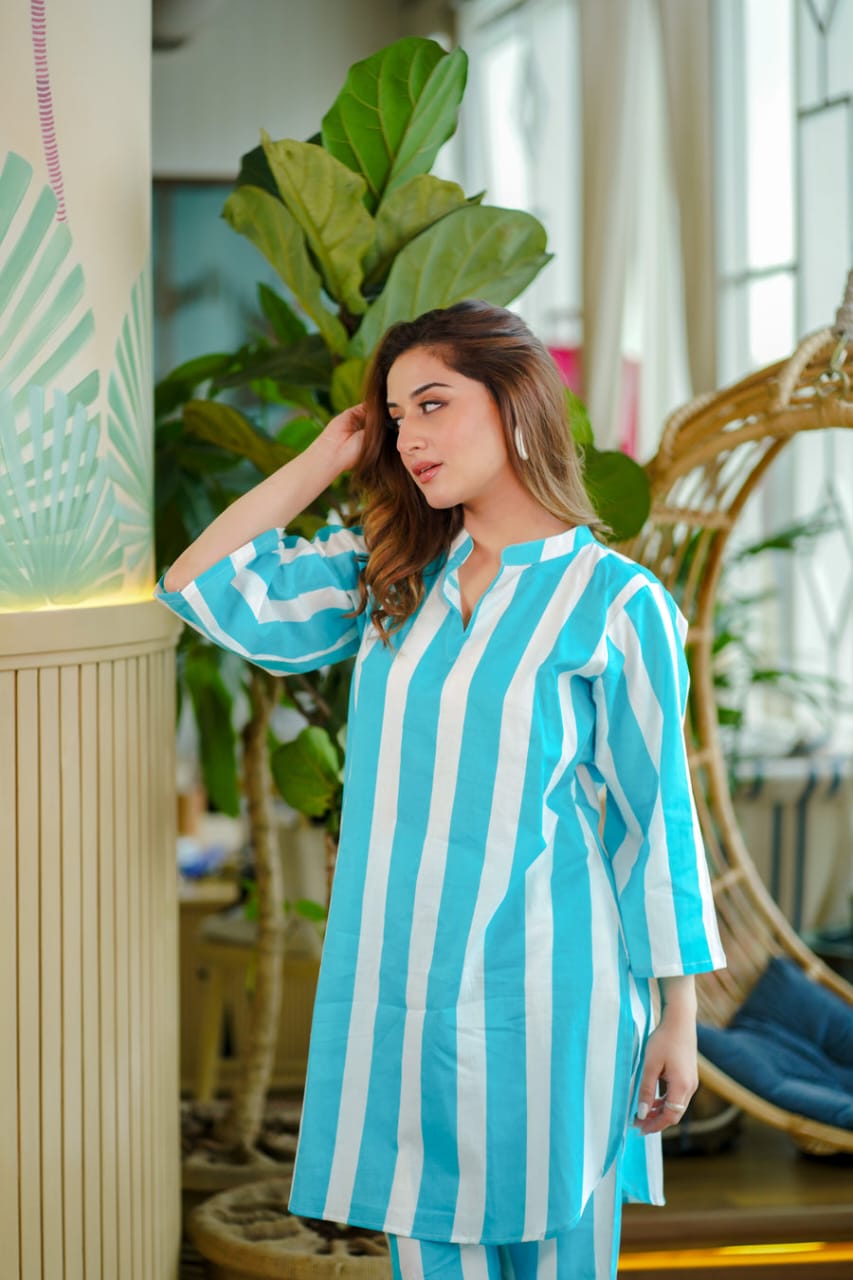 Classy Stripe Printed Co-ord Set