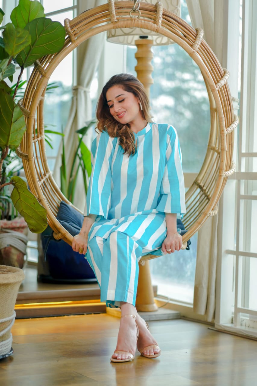 Classy Stripe Printed Co-ord Set