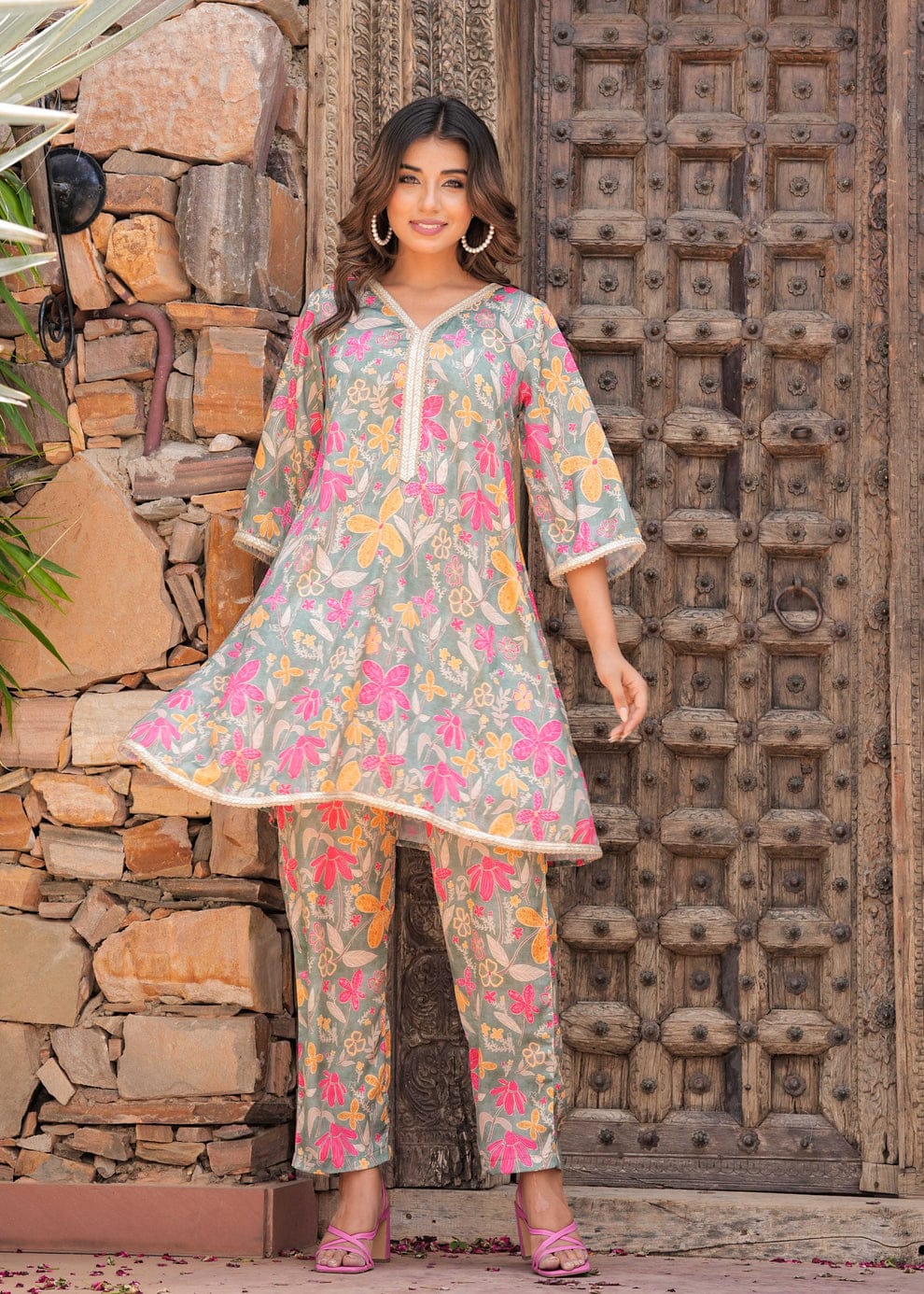 Premium Floral Designer Co-ord Set