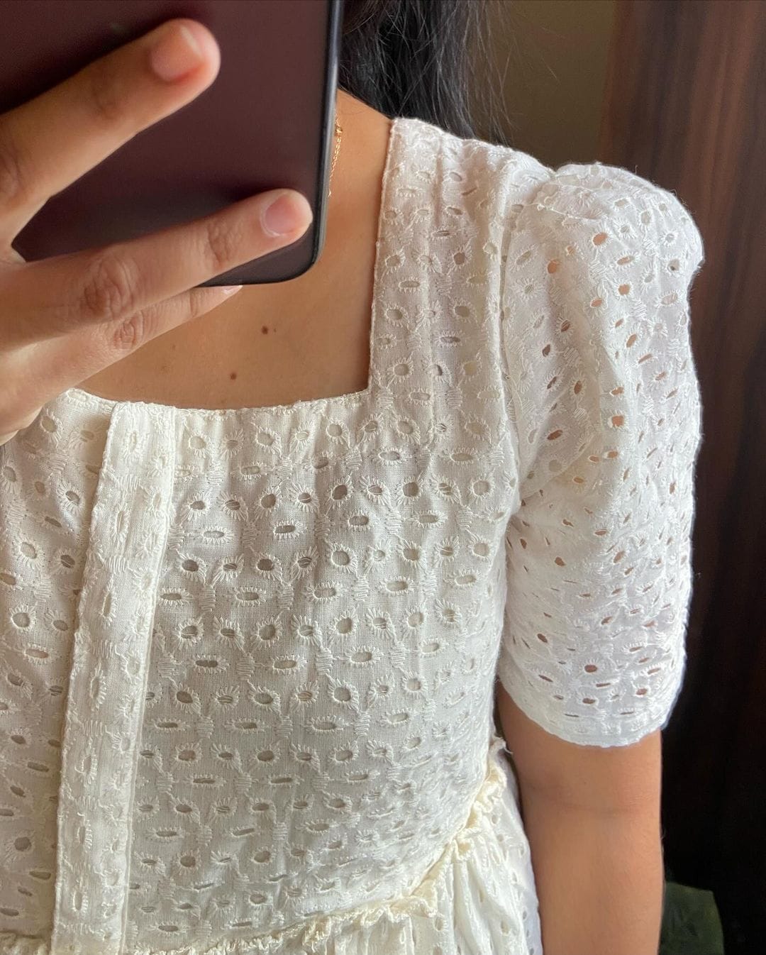 Elegant White Embroidered Midi Dress