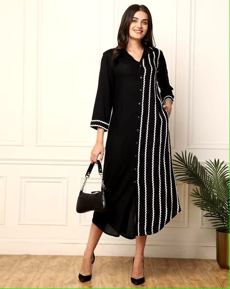 Designer A-Line Midi Dress