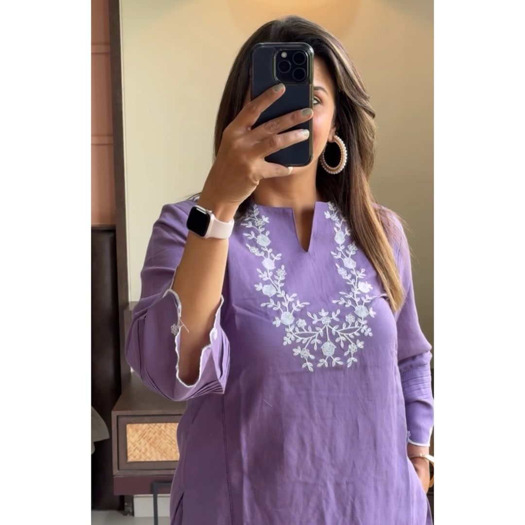 Elegant Purple Casual Co-ord Set
