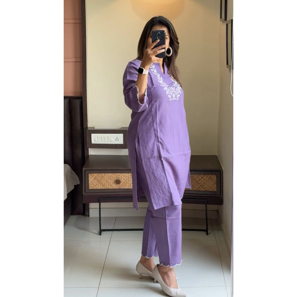 Elegant Purple Casual Co-ord Set