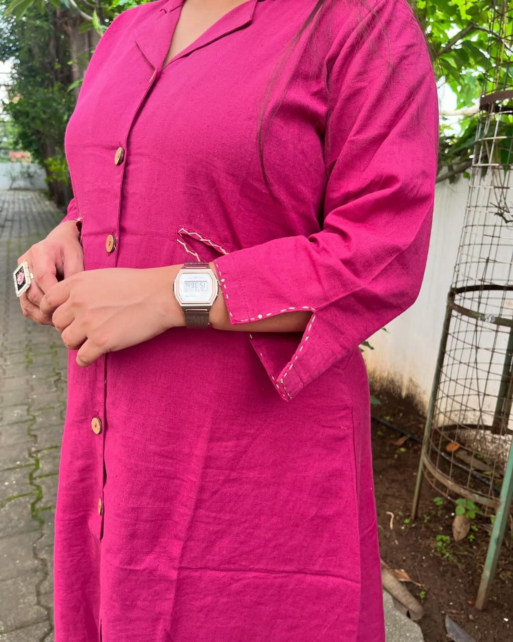 Monochrome Pink Embroidered Co-ord Set