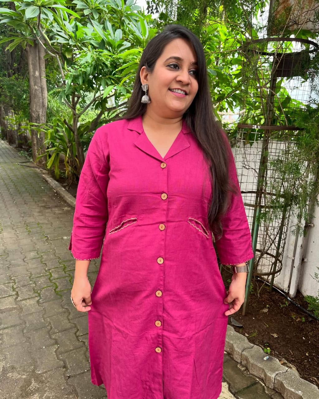 Monochrome Pink Embroidered Co-ord Set