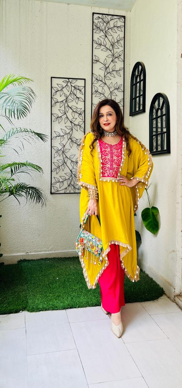 Trendy Kaftan Embroidered Co-ord Set