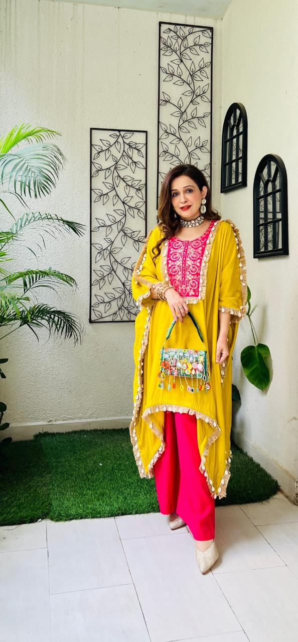 Trendy Kaftan Embroidered Co-ord Set