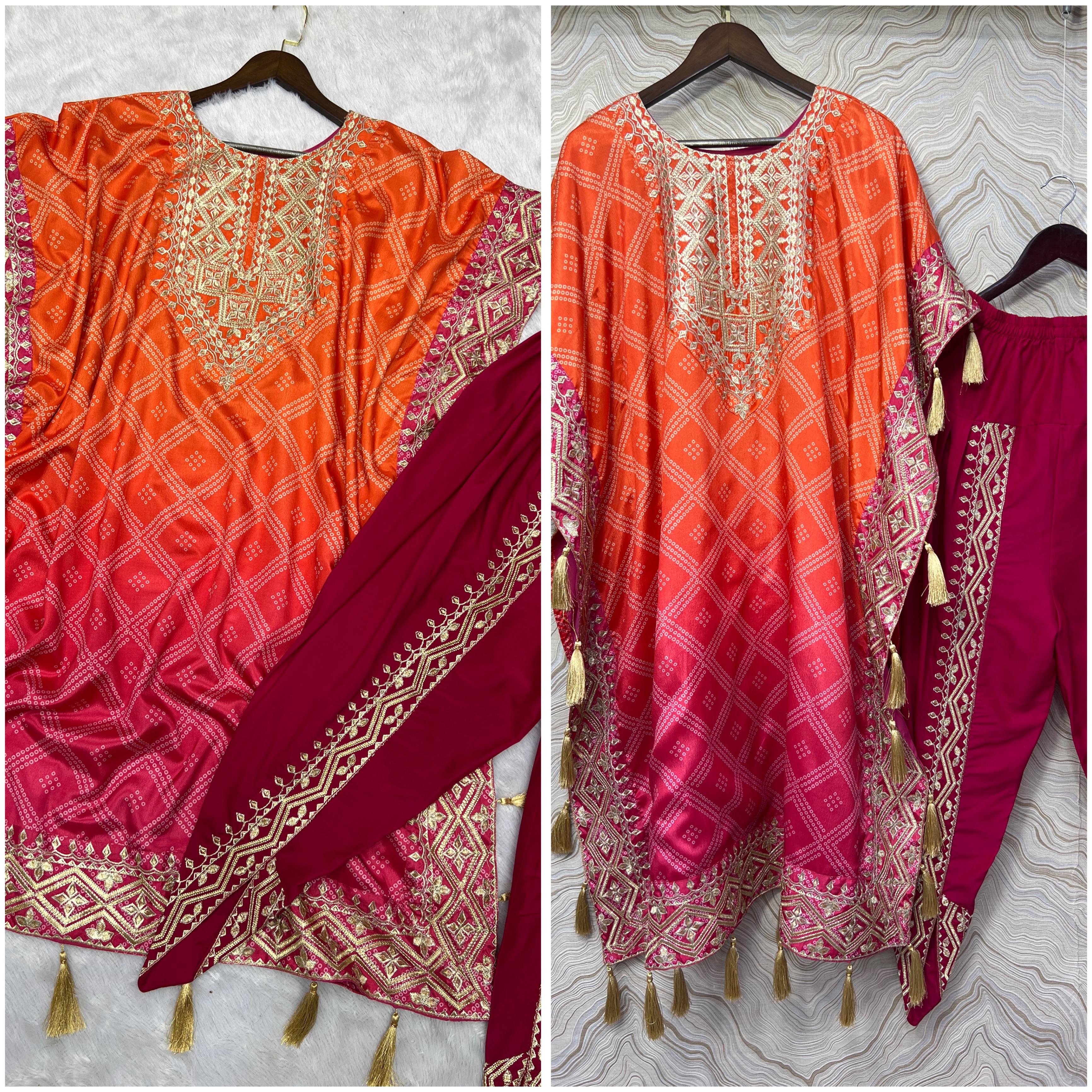 Designer Kaftan Embroidered Co-ord Set