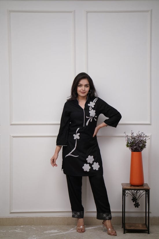 Classy Floral Embroidered Co-ord Set