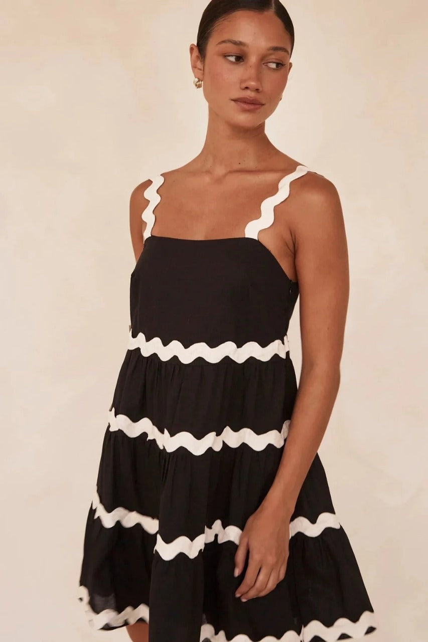 Designer Black Mini Midi Dress