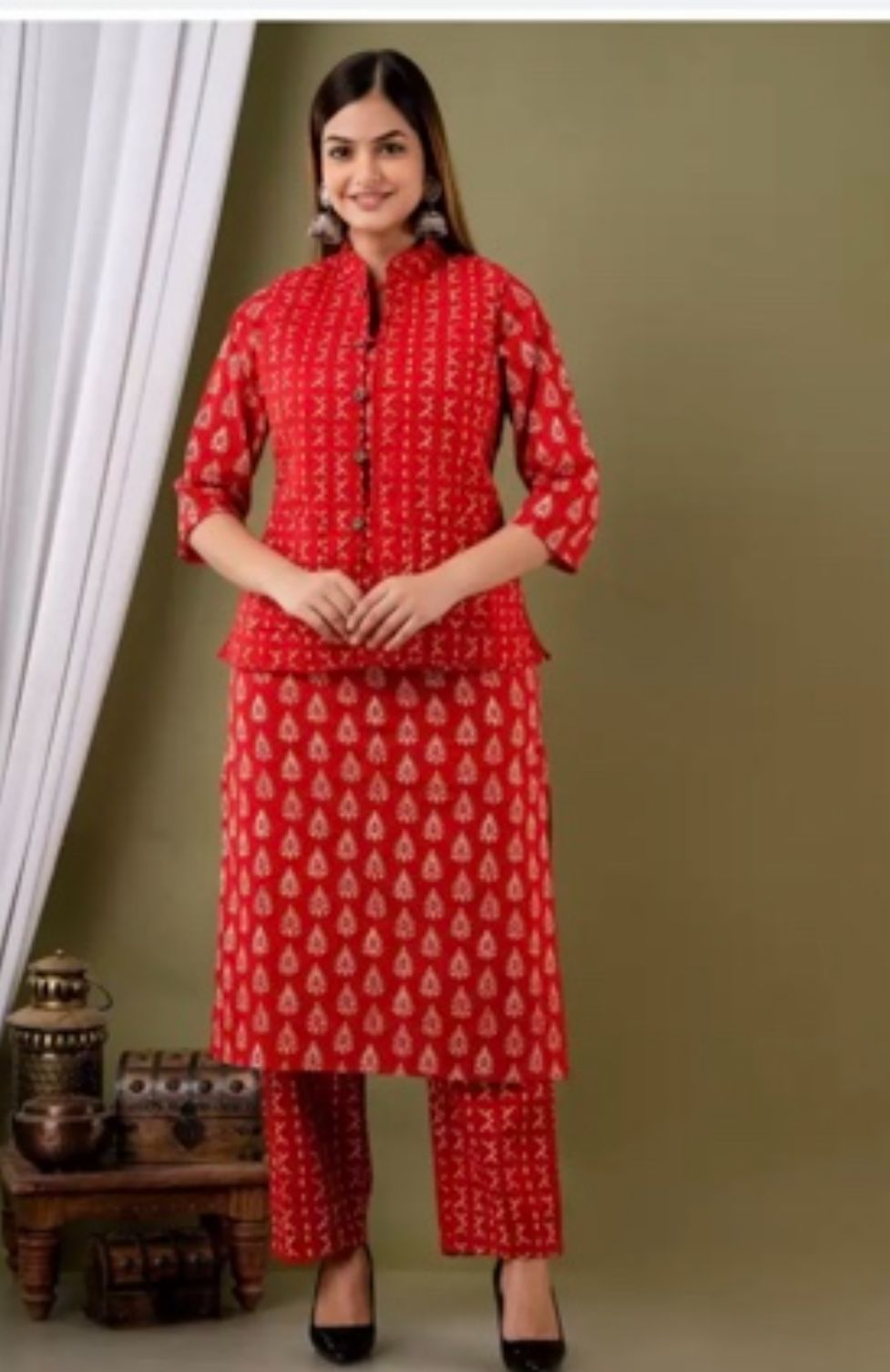 Hand Block Soft Embroidered Co-ord Set