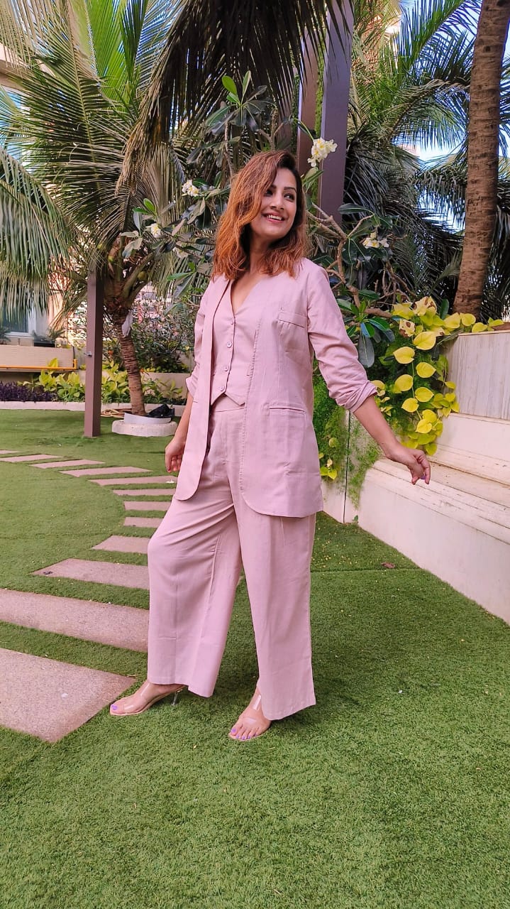 Solid Stylish 3 Piece Co-ord Set