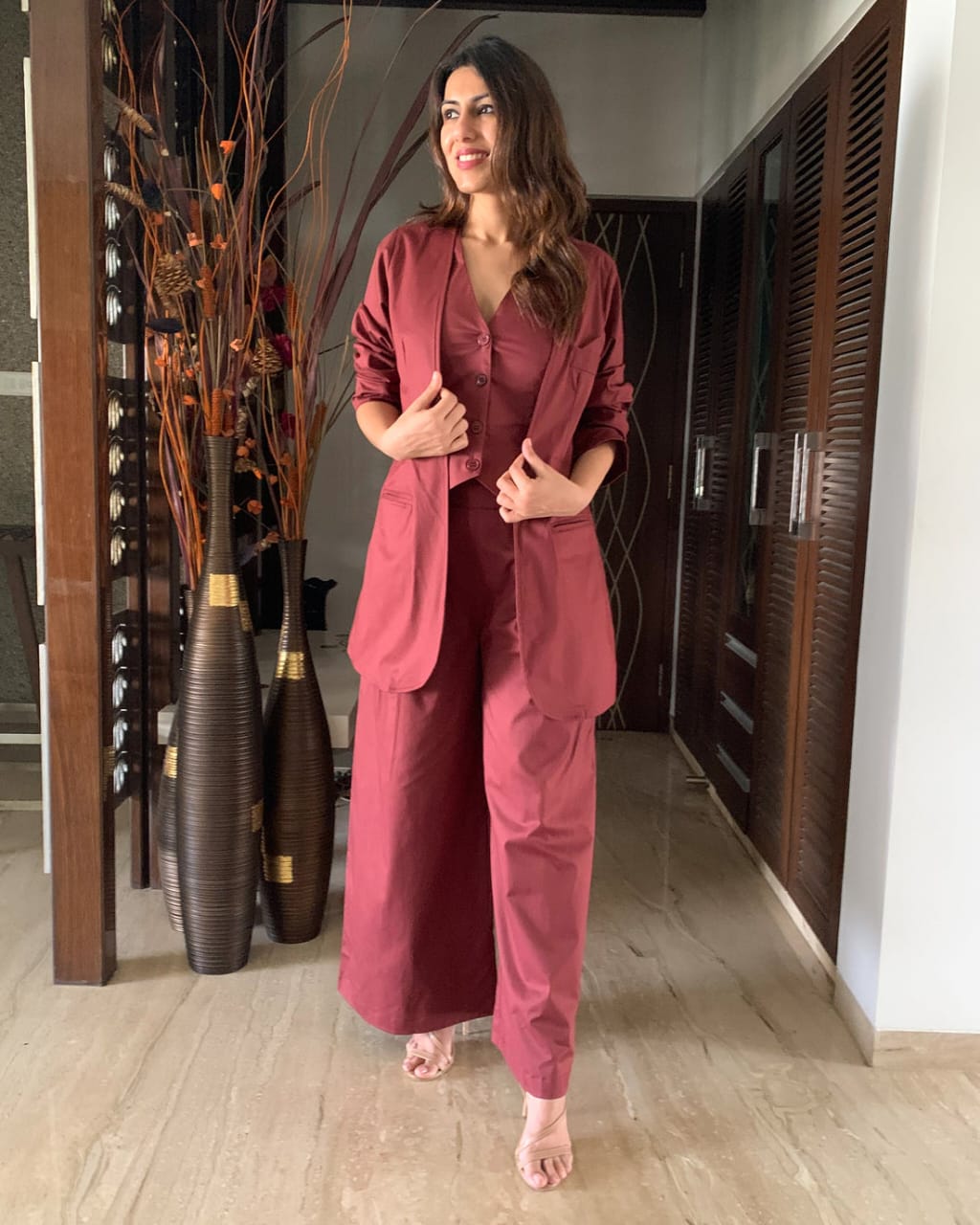 Solid Stylish 3 Piece Co-ord Set