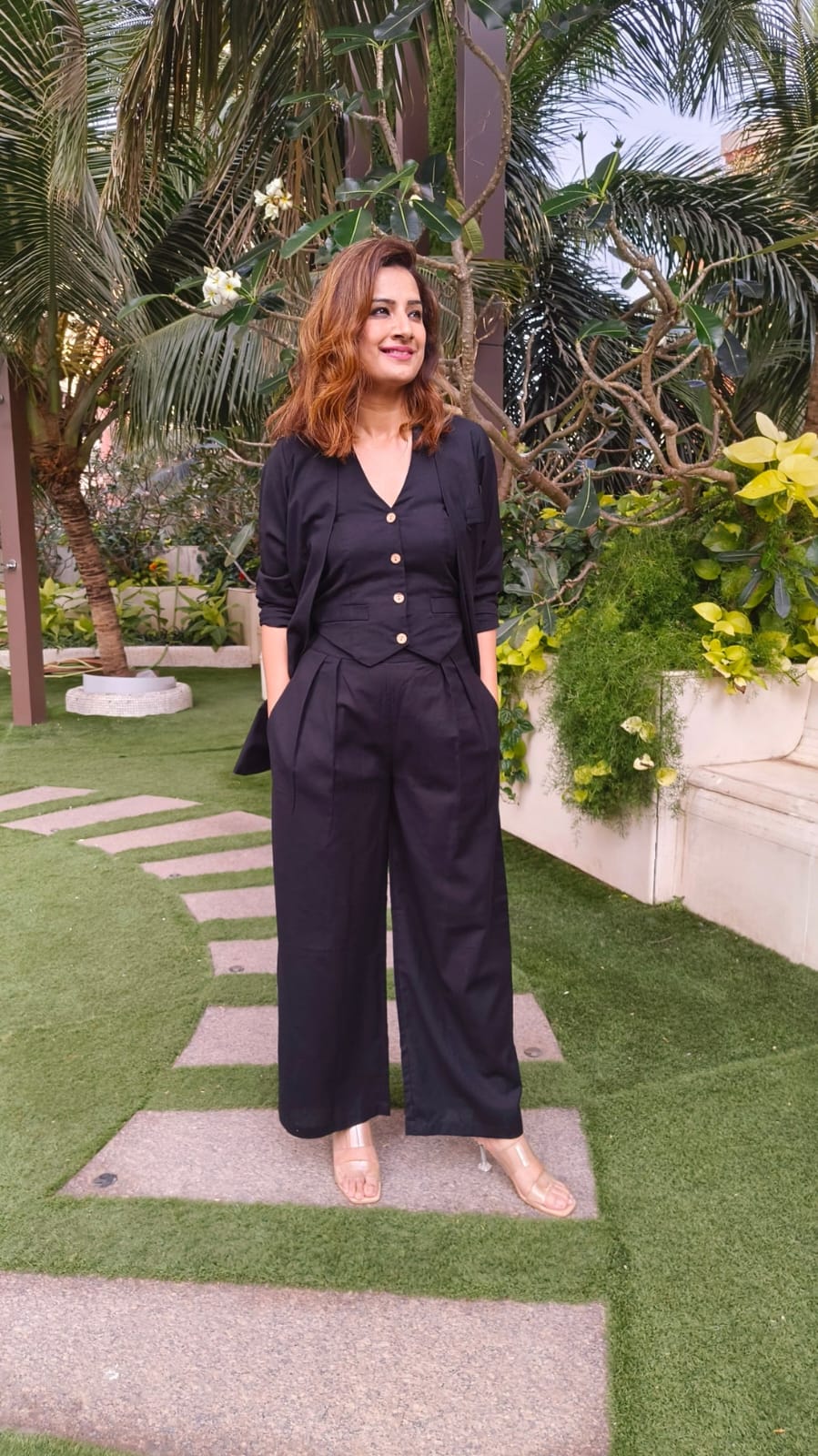 Solid Stylish 3 Piece Co-ord Set