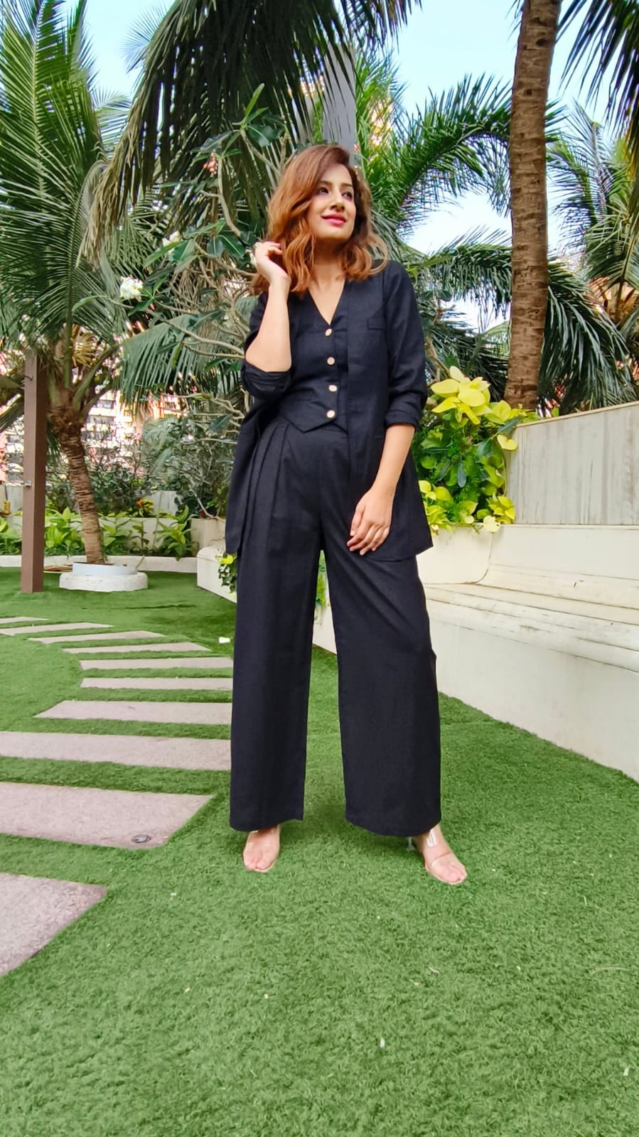 Solid Stylish 3 Piece Co-ord Set