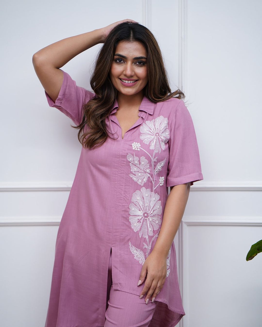 Stylish Floral Embroidered Co-ord Set