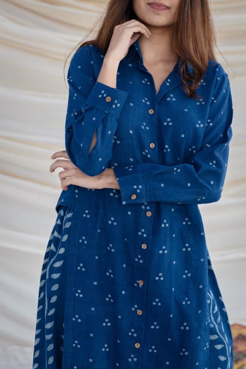 Designer Blue Embroidered Co-ord Set