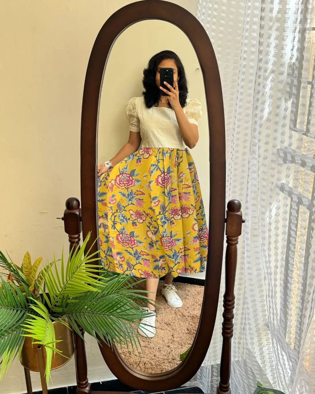 Designer Floral Printed Midi Dress