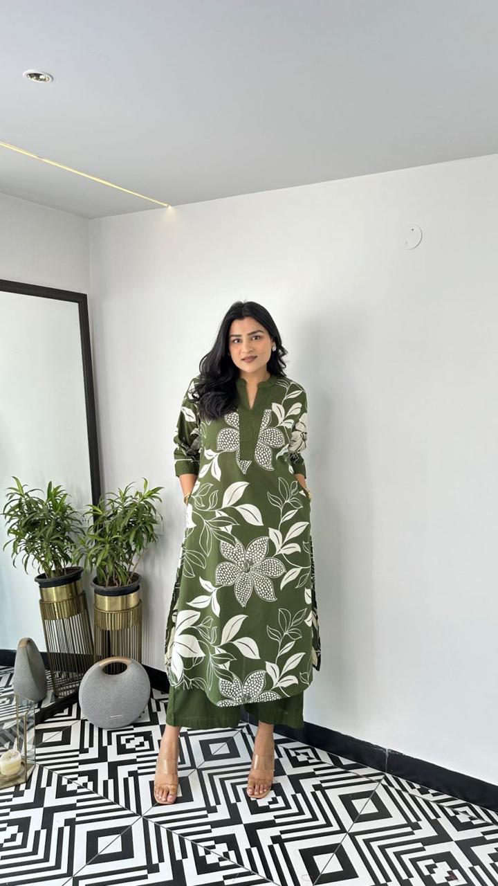 Elegant Floral Printed Co-ord Set