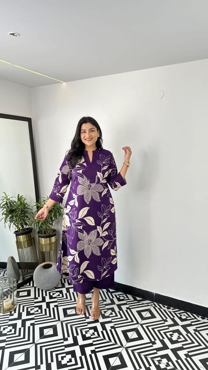 Elegant Floral Printed Co-ord Set