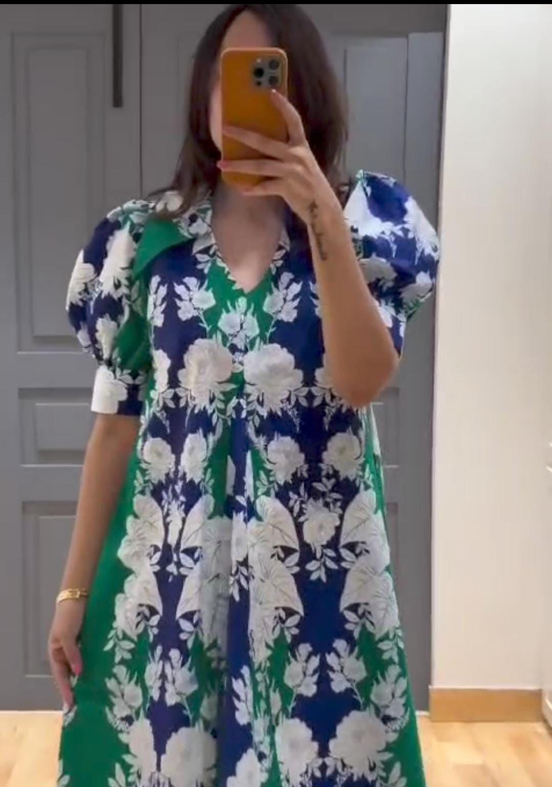 Floral Designed Midi Dress