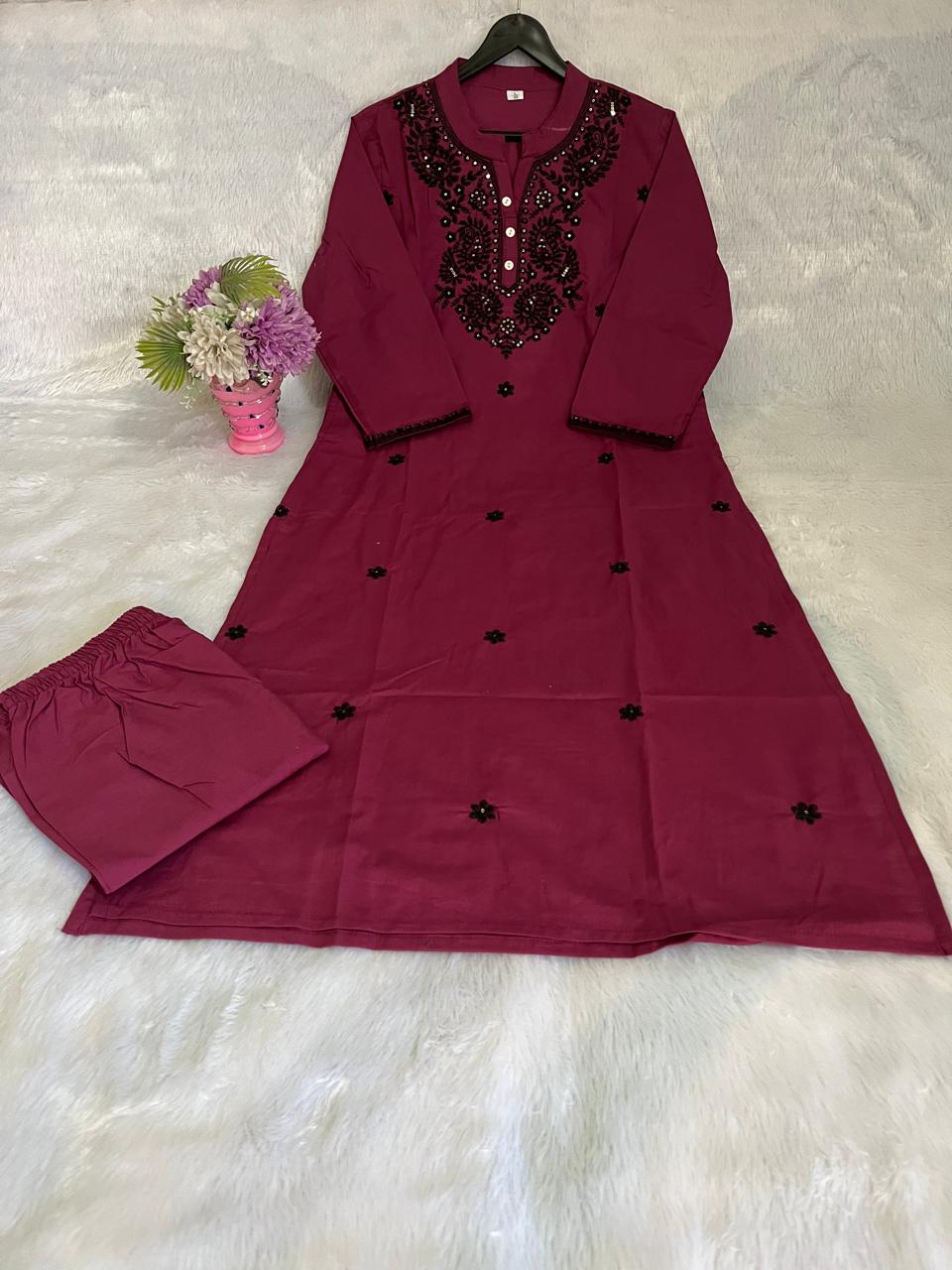 Beautiful Floral Embroidered Co-ord Set