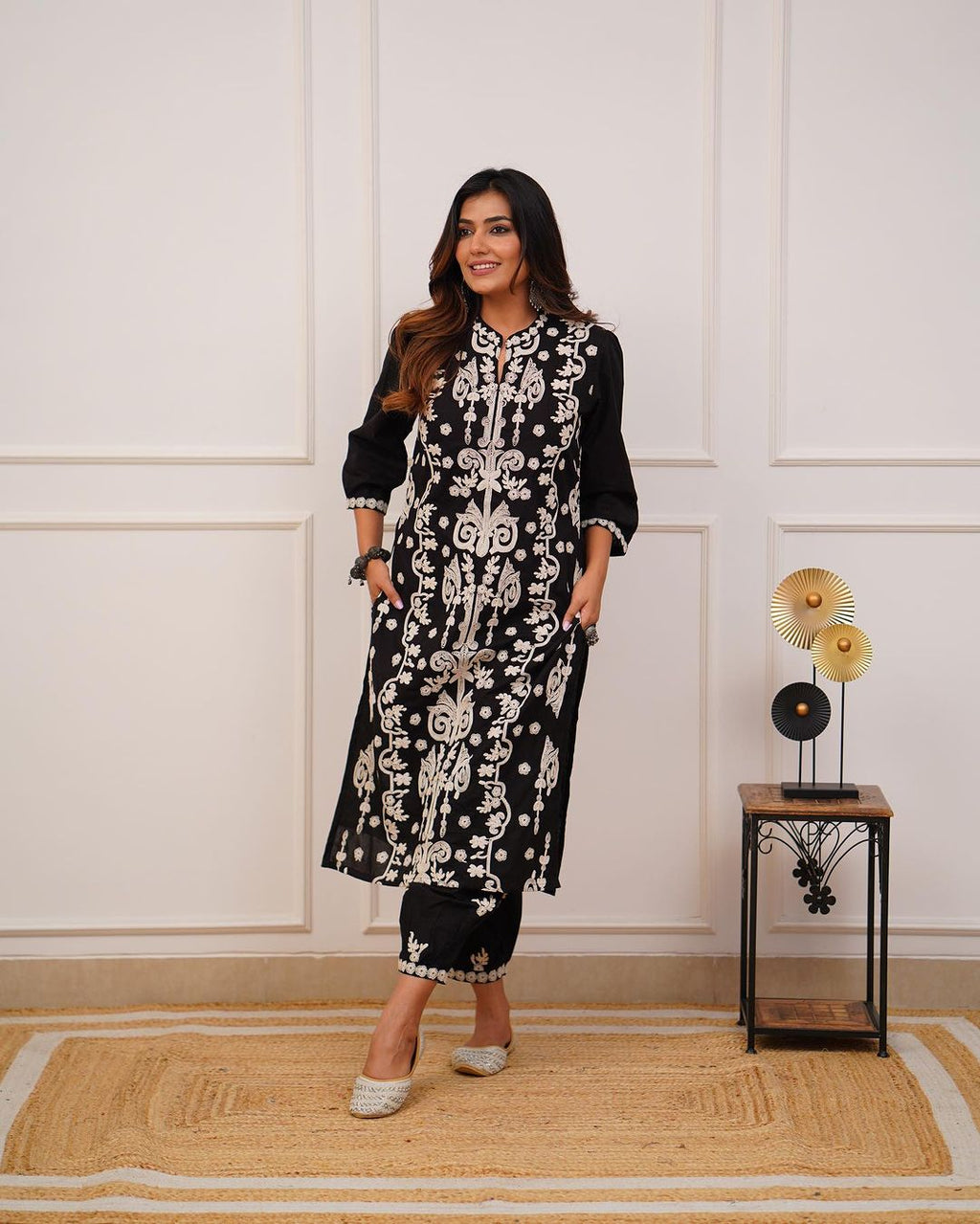 Designer Black Embroidered Co-ord Set