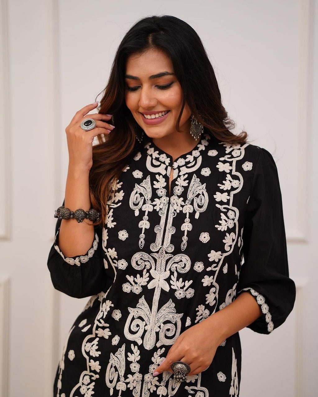 Designer Black Embroidered Co-ord Set