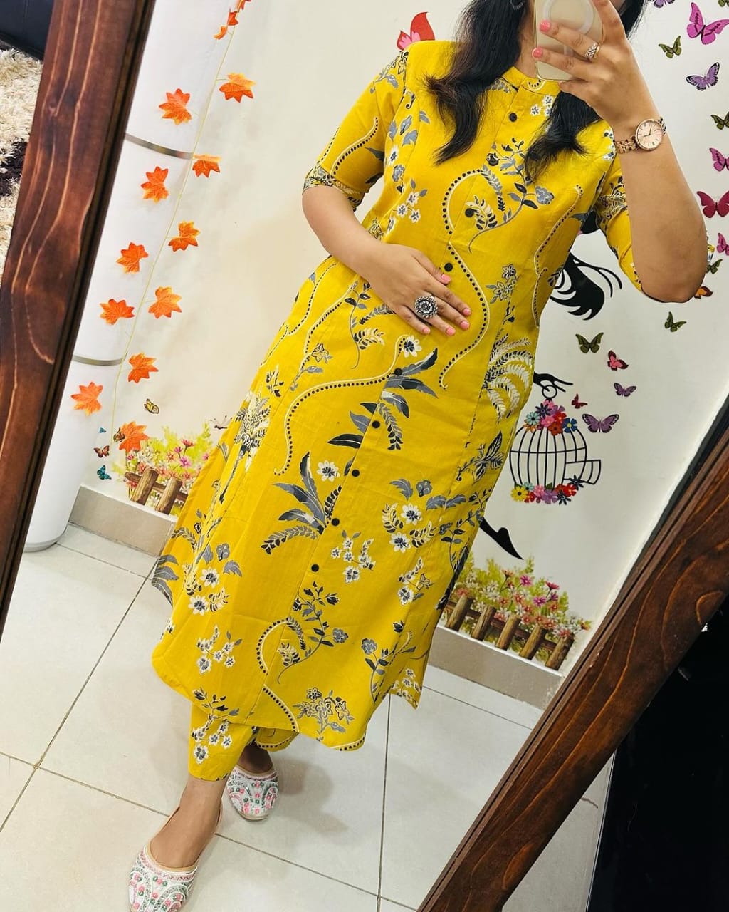 Premium Yellow Embroidered Co-ord Set