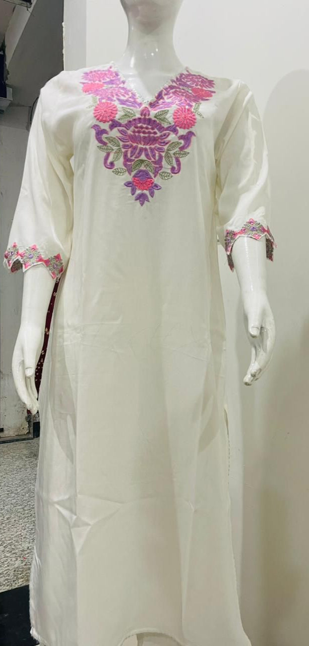 Elegant White Embroidered Co-ord Set