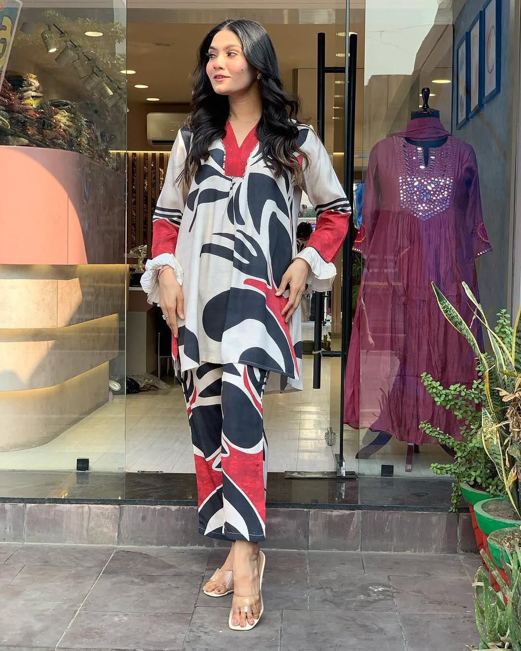 Stylish A-Line printed Co-ord Set