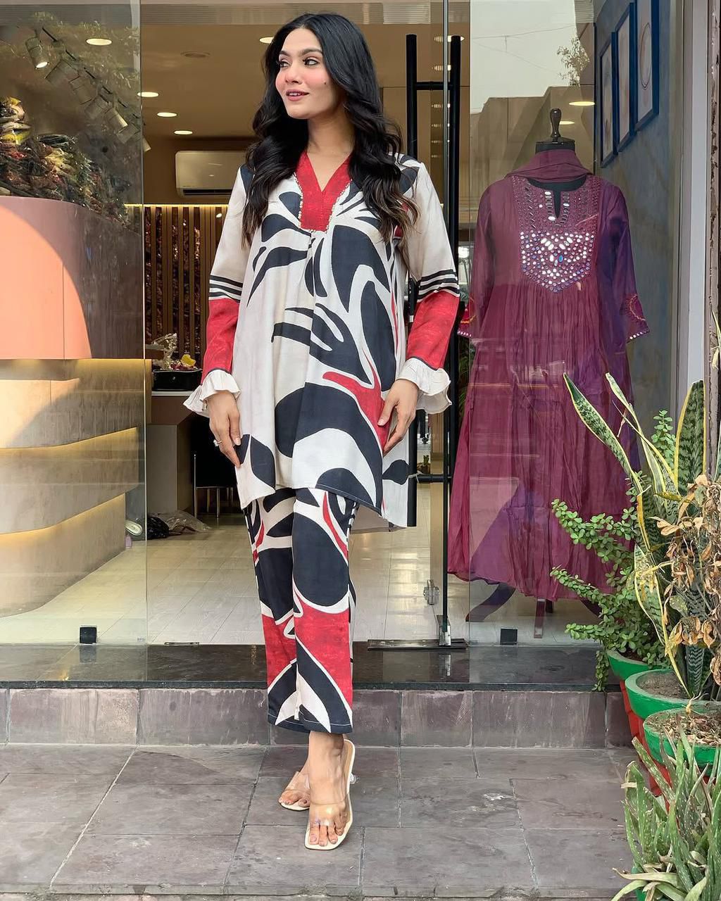 Stylish A-Line printed Co-ord Set