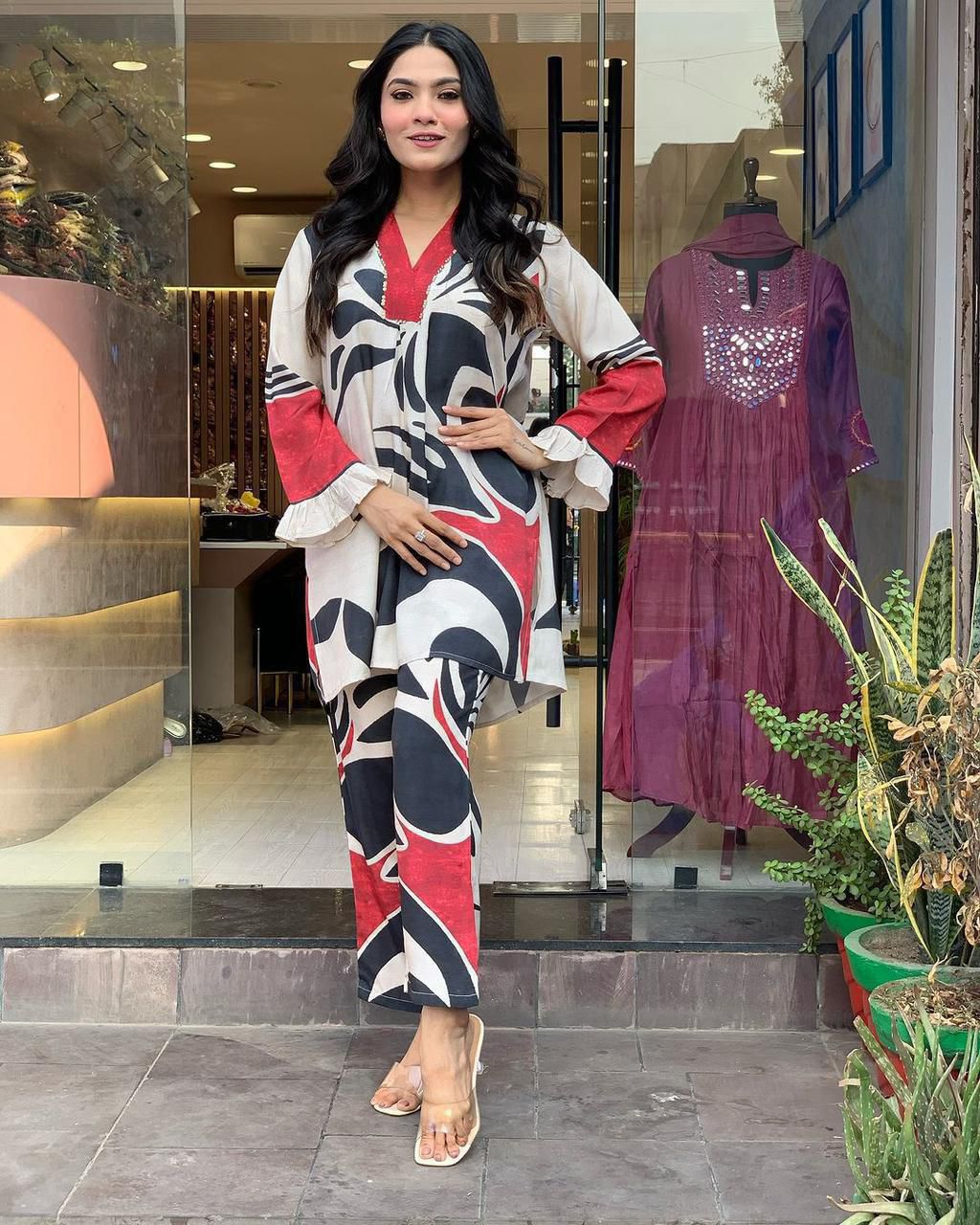 Stylish A-Line printed Co-ord Set