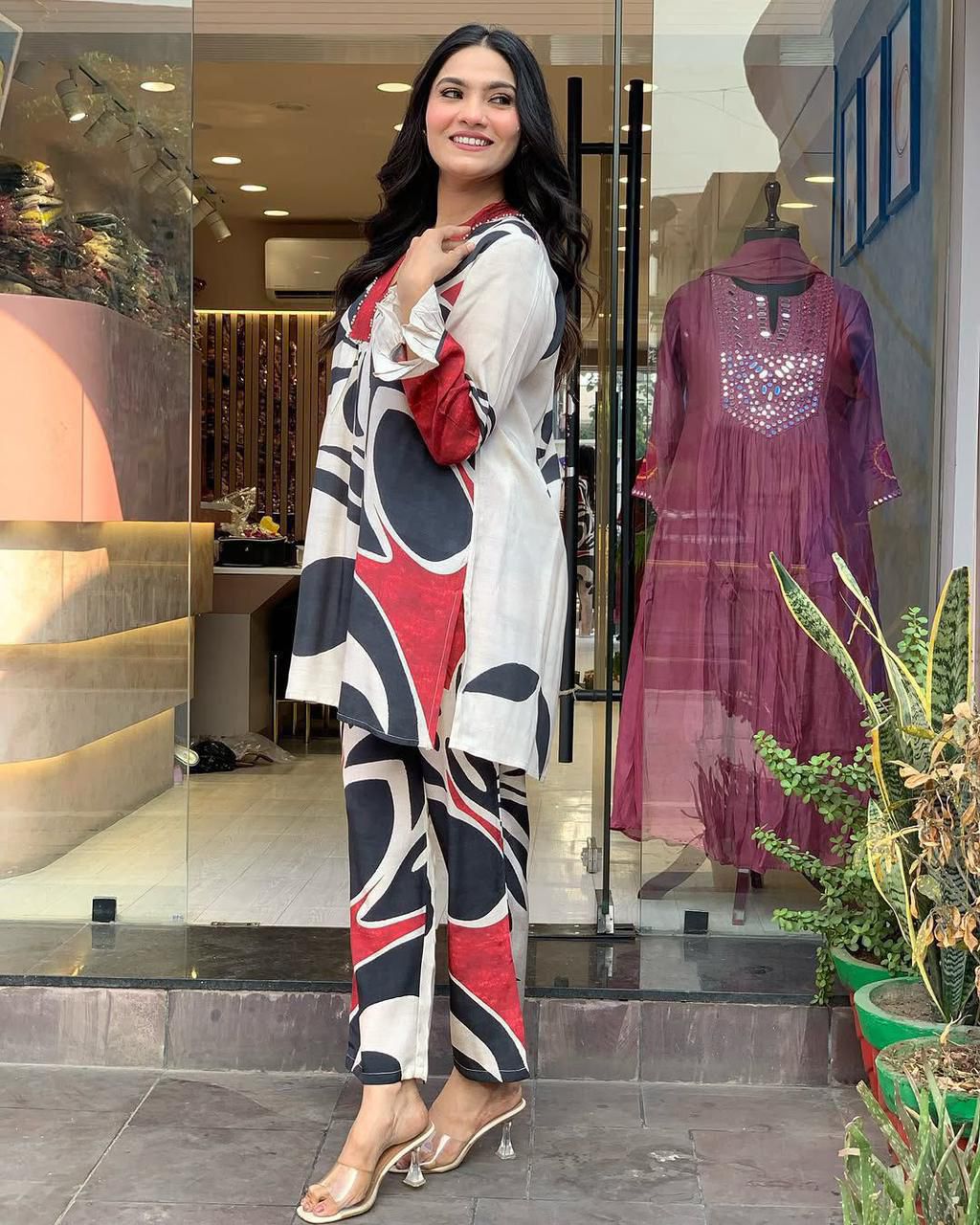 Stylish A-Line printed Co-ord Set