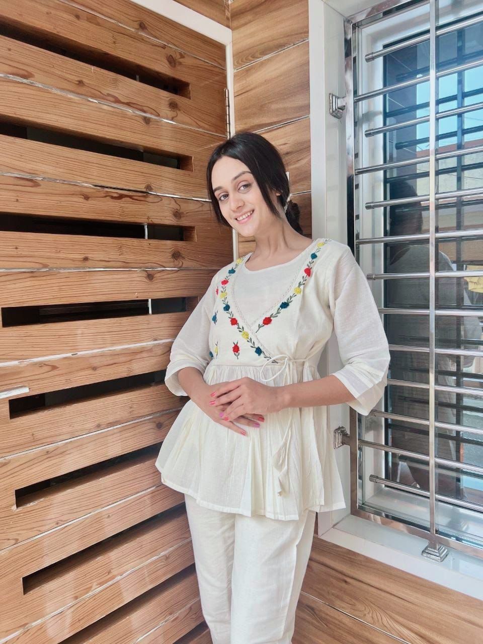 Premium White Embroidered Co-ord Set