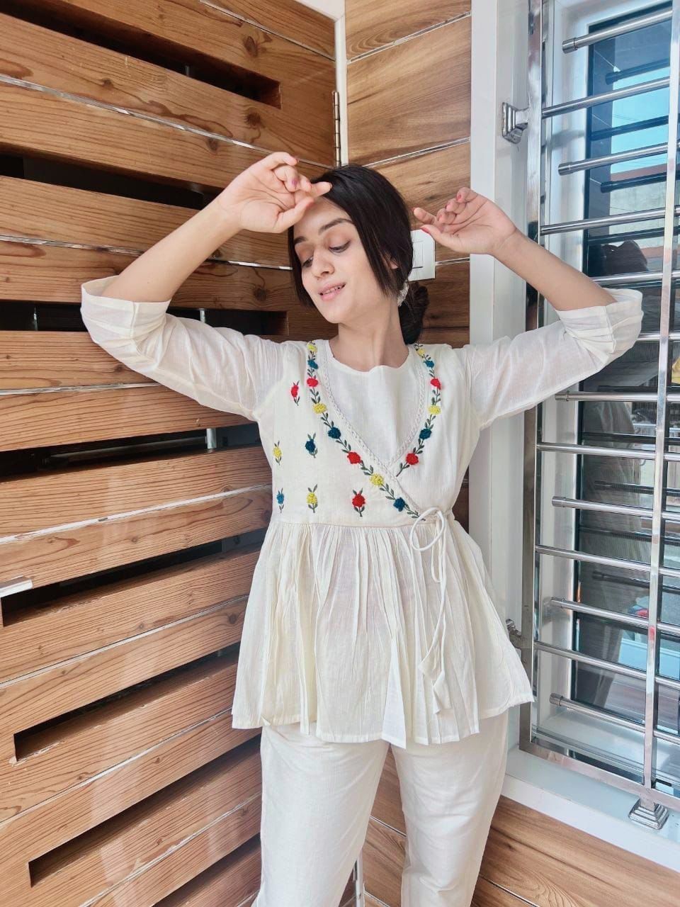 Premium White Embroidered Co-ord Set