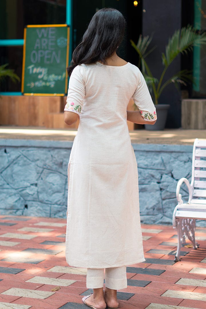 Stylish White Embroidered Co-ord Set