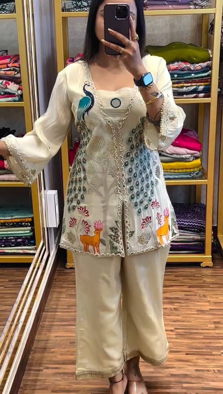 Trendy Peacock Designed Co-ord Set