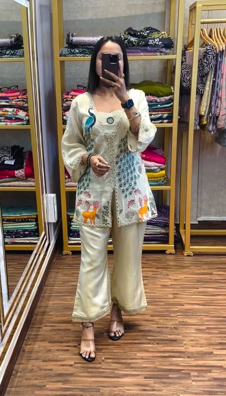 Trendy Peacock Designed Co-ord Set