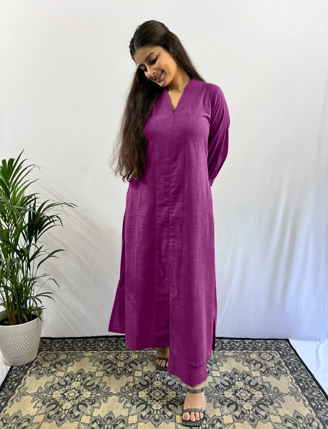 Finest V-Neck Embroidered Co-ord Set