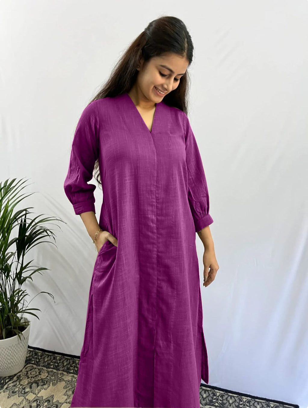 Finest V-Neck Embroidered Co-ord Set